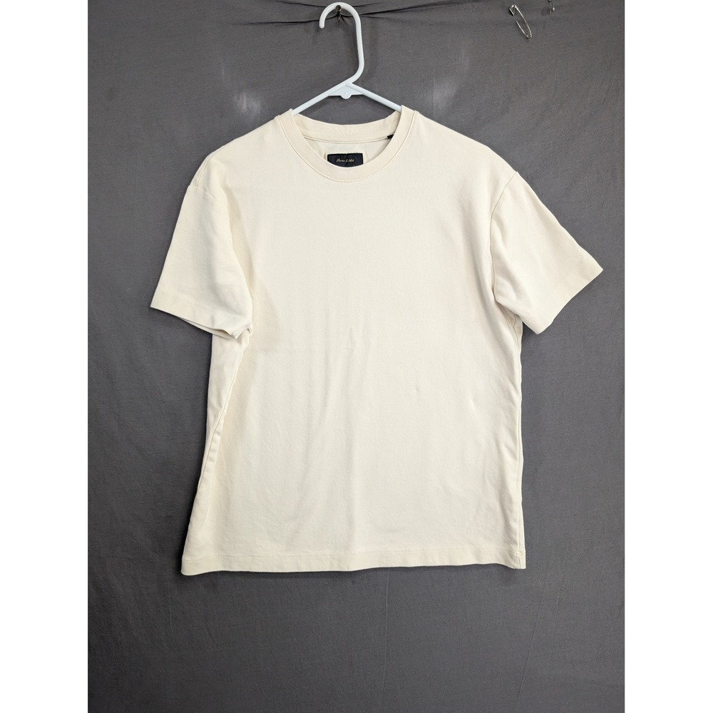 Porter & Ash Mens Comfort Fit Short Sleeve T-Shirt Cream Large 8279